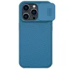A blue phone case with a camera cover is shown against a white background. Náhľad obrázku produktu