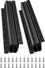 Two sets of black drawer slides and a row of screws on a white background. Anteprima dell’immagine prodotto