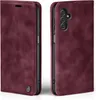 A burgundy flip case for a Samsung Galaxy A13 5G phone is shown from two angles. Produktbild-Vorschau