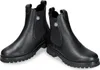 A pair of black leather Chelsea boots with a thick sole, shown against a white background. Produktbild-Vorschau