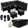 Juskys Polyrattan Lounge Manacor - Sofa, Tisch, Hocker & Produktbild-Vorschau 1