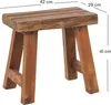 SITZHOCKER "RUSTIC" | 41x42x24cm (HxBxT), Teak | Holzhocker Produktbild-Vorschau 2