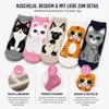 Damen Katzensocken – Bunte Freizeitsocken mit niedlichem Produktbild-Vorschau 2