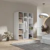 Kleiderschrank, Drehtürenschrank Weiß mit Ablageflächen und Kleiderstangen Breite 150 cm Produktbild-Vorschau