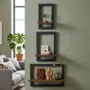 Étagère murale Relaxdays, lot de 3, métal et MDF, 3 Voir les images du produit 2