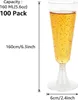 sada 100 plastových sklenic na šampaňské 160 ml průhledných Náhled obrázku produktu 2