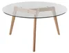 home24 Couchtisch - Glas / Eiche Massiv Produktbild-Vorschau 9