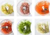 A collage of six images showing different chopped ingredients in a food processor. Produktbild-Vorschau