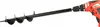A black auger drill bit attached to a red and black cordless drill, shown against a white background. Produktbild-Vorschau