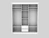 An empty, open wardrobe with shelves and drawers. Produktbild-Vorschau