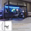 Gaming-Hochbett 120 x 200 cm mit dreiseitigem Schreibtisch, Produktbild-Vorschau 8