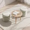 Samt-Polsterhocker mit Stauraum 42 cm SNUGGO Creme Produktbild-Vorschau 8