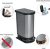 Rotho Paso Pedal Bin 50L Carbon Metallic Voir les images du produit 2