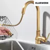 JANA | Vintage Edelstahl ausziehbare Küchenarmatur Messing Produktbild-Vorschau 3