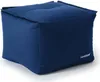 A navy blue cube-shaped ottoman sits on a white background. Anteprima dell’immagine prodotto
