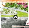 A split image showing a before and after comparison of a garden, with the top half showing an unkempt garden and the bottom half showing a tidy garden. The product is shown in use in the top half. Náhľad obrázku produktu