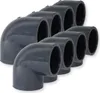 PVC-U Fitting Winkel 90°, Ø 50 mm, mit Klebemuffen 8er-Set Produktbild-Vorschau 1