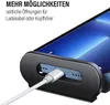 Close-up of a black phone/tablet holder attached to a phone, with a charging cable plugged in. Anteprima dell’immagine prodotto