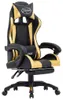 vidaXL Gaming-Stuhl mit Fußstütze Golden und Schwarz Produktbild-Vorschau 7