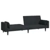 The Living Store Schlafsofa 2-Sitzer mit 2 Kissen Schwarz Produktbild-Vorschau 5