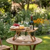 Table à vin de pique-nique Relaxdays, pliable, en bambou, H Voir les images du produit 3