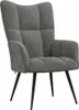 vidaXL Fauteuil relax avec pouf gris foncé velours Voir les images du produit 5