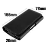 A black smartphone belt pouch with dimensions indicated. Produktbild-Vorschau