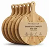 hausleben Pizzabrett 33 cm Bambus 6er Set – Rundes Produktbild-Vorschau 1