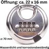 Zahlen Vorhängeschloss 10296 70 mm rund mit vierstelligem Produktbild-Vorschau 4