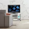 Relaxdays Mobile TV bianco, mobile TV con 4 rotelle, mobile Anteprima dell’immagine prodotto 3