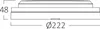 A technical drawing of a light fixture with dimensions. Produktbild-Vorschau