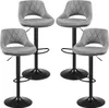 4er Set Barhocker aus Samt - Barstuhl Tresenhocker Produktbild-Vorschau 1
