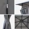 A collage of four close-up images showing details of a gray gazebo. Anteprima dell’immagine prodotto