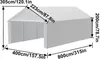 A diagram showing the dimensions of a white tent. Produktbild-Vorschau