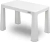 A white plastic table with four legs, shown from a slightly elevated angle. Náhled obrázku produktu