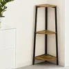 Eckregal 3 Ebenen 23x23x76 cm Nachbildung Mangoholz Optik Produktbild-Vorschau 2