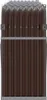 A front view of a brown, corrugated metal firewood storage rack. Náhled obrázku produktu