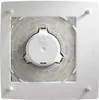 A white radial fan with a central circular component and a textured filter. Náhľad obrázku produktu