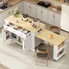 Isola da cucina okwish con piano estendibile, bancone con Anteprima dell’immagine prodotto 2