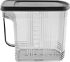 A clear plastic food container with a black lid and a handle, featuring measurement markings on the side. Anteprima dell’immagine prodotto
