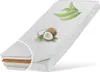 A white quilted mattress with layered cutaway view, featuring images of aloe vera and coconuts. Voir les images du produit