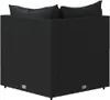 A black corner sofa piece with cushions on top, shown from a side-back angle. Produktbild-Vorschau