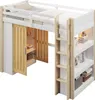 Lit mezzanine 90 x 200 cm avec armoire et étagère, en pin Voir les images du produit 6