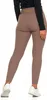 A person wearing brown leggings and white sneakers, viewed from the back. Produktbild-Vorschau