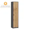 A tall, narrow cabinet with a wooden-look door and a dark gray frame, shown against a white background. Produktbild-Vorschau