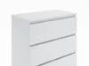 A close-up, studio shot of a white dresser with three drawers against a white background. Produktbild-Vorschau