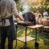 Holzkohlegrill Grillwagen mit Ablagen Gartengrill Camping Produktbild-Vorschau 8