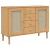 vidaXL Sideboard SENJA Rattan-Optik Braun 112x40x80 cm Produktbild-Vorschau 2