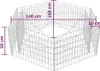 vidaXL Sechseckiges Gabionen-Hochbeet 160×140×50 cm Produktbild-Vorschau 10