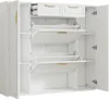 A white shoe cabinet with multiple compartments and doors, shown from a slightly angled front view. Produktbild-Vorschau